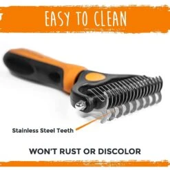 Mighty Paw Dog & Cat Grooming Rake -Pet Wellness 315232 PT4. AC SS1800 V1626470484