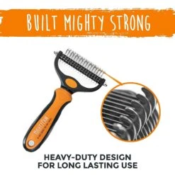 Mighty Paw Dog & Cat Grooming Rake -Pet Wellness 315232 PT7. AC SS1800 V1626476789