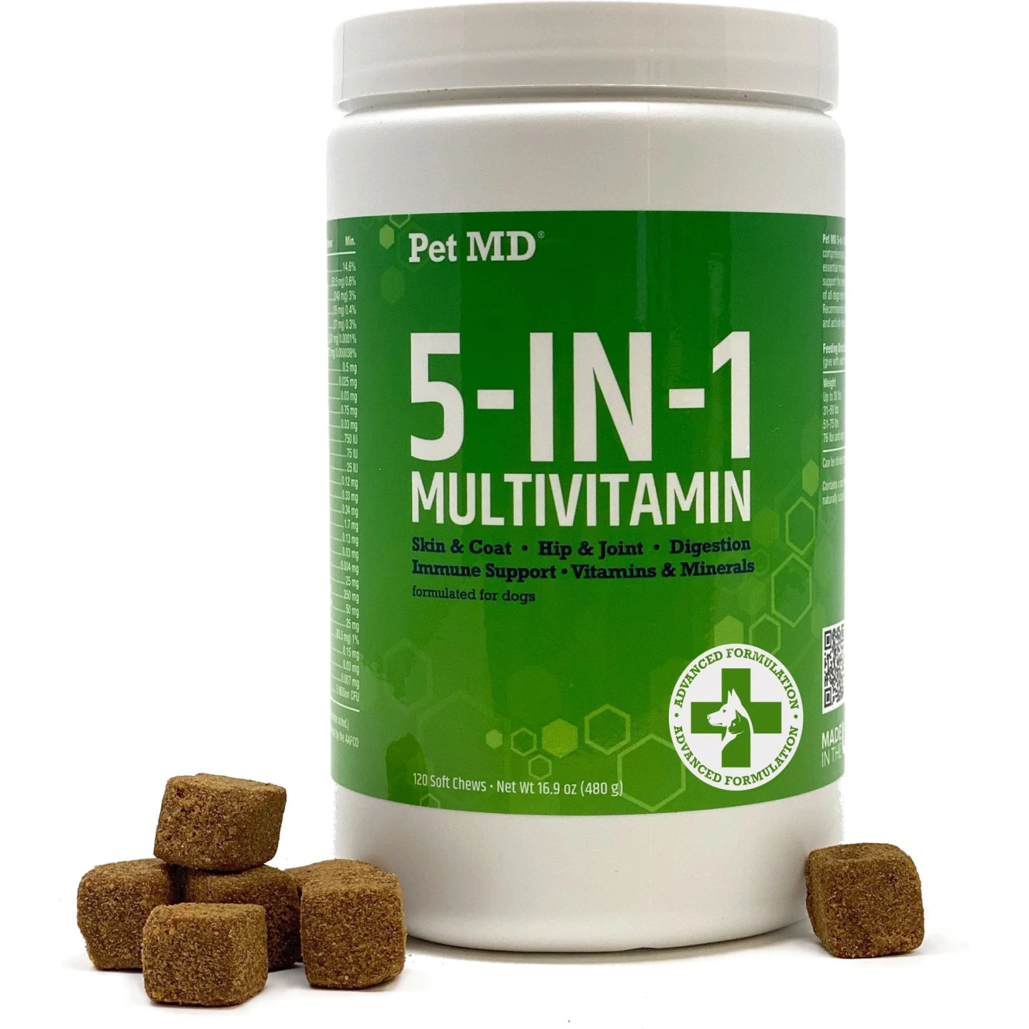 Pet MD 5-in-1 Multivitamin Chews Dog Supplement, 120 Count 1 Pet MD 5-in-1 Multivitamin Chews Dog Supplement, 120 Count