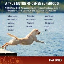 Pet MD Gut Support & Joint Health Bone Broth Powder Dog Supplement, 4-oz Jar -Pet Wellness 315265 PT4. AC SS1800 V1659887022