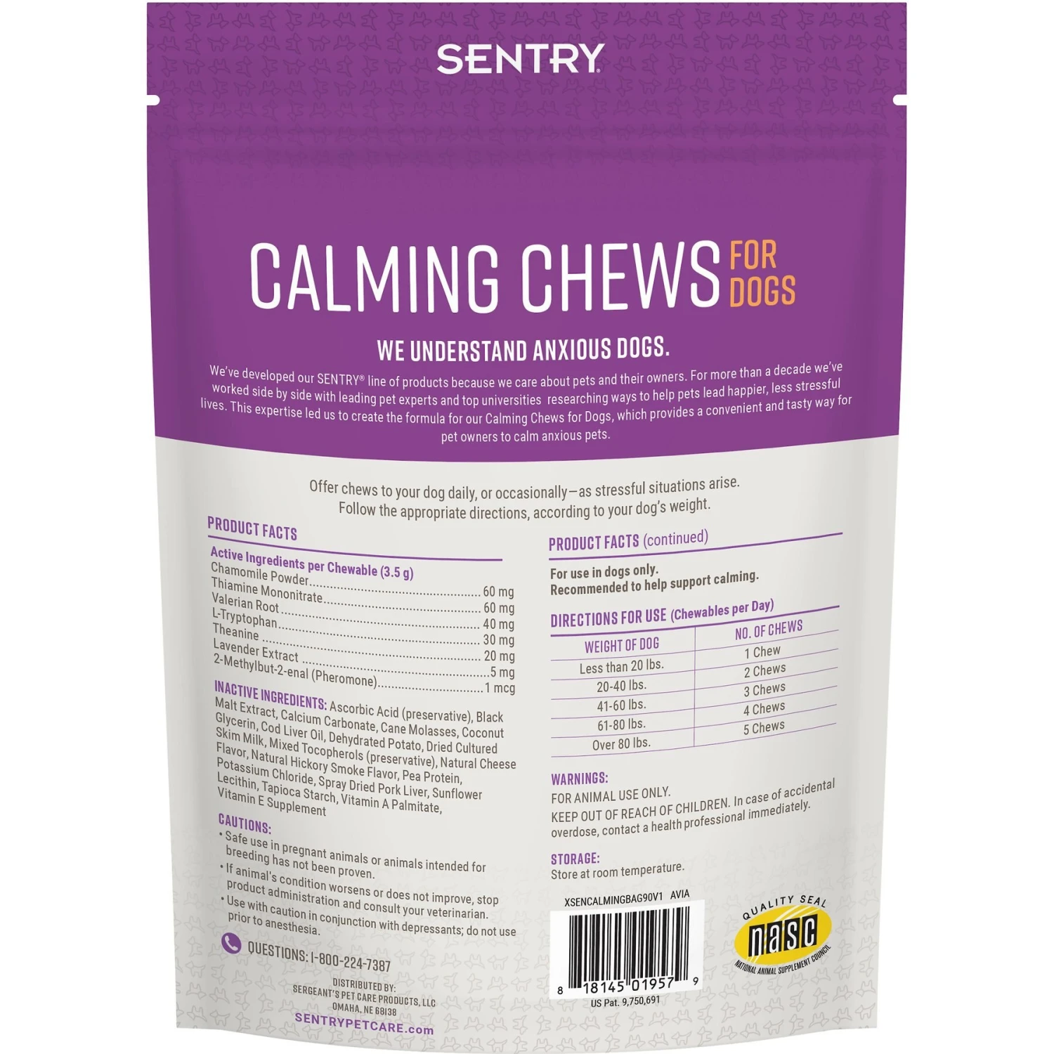 Sentry Good Behavior Chicken Flavored Soft Chew Calming Supplement For Dog 2 Sentry Good Behavior Chicken Flavored Soft Chew Calming Supplement For Dog - Image 2