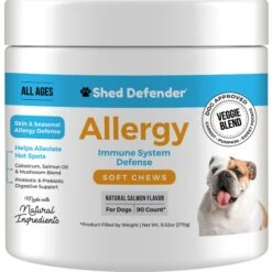 Shed Defender Allergy & Immune System Defense Soft Chew Dog Supplement, 90 Count