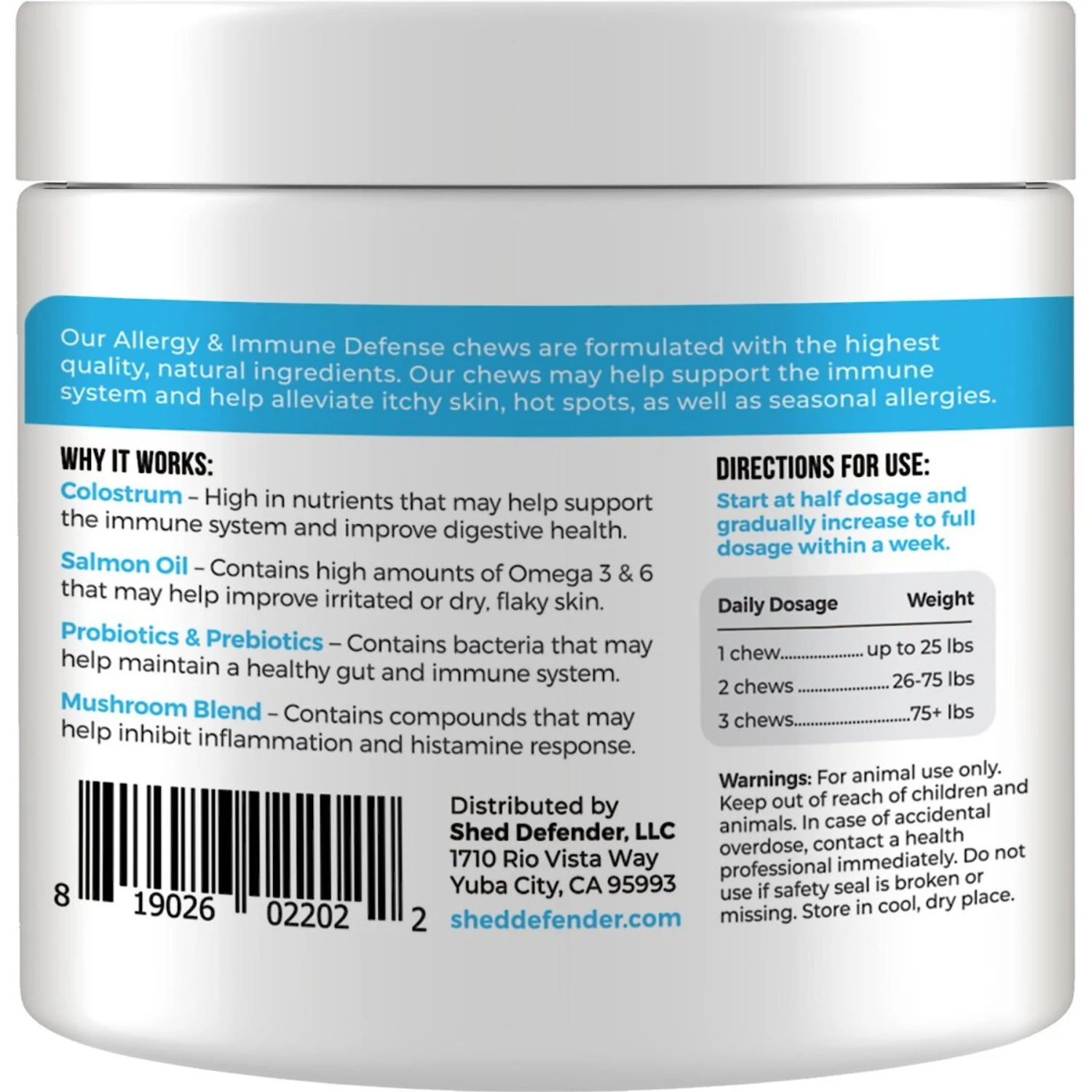 Shed Defender Allergy & Immune System Defense Soft Chew Dog Supplement, 90 Count 2 Shed Defender Allergy & Immune System Defense Soft Chew Dog Supplement, 90 Count - Image 2