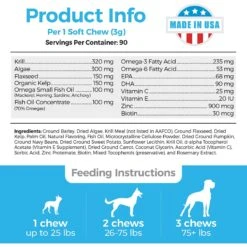 Shed Defender Omega Skin & Coat Soft Chew Dog Supplement, 90 Count -Pet Wellness 316209 PT7. AC SS1800 V1627679264