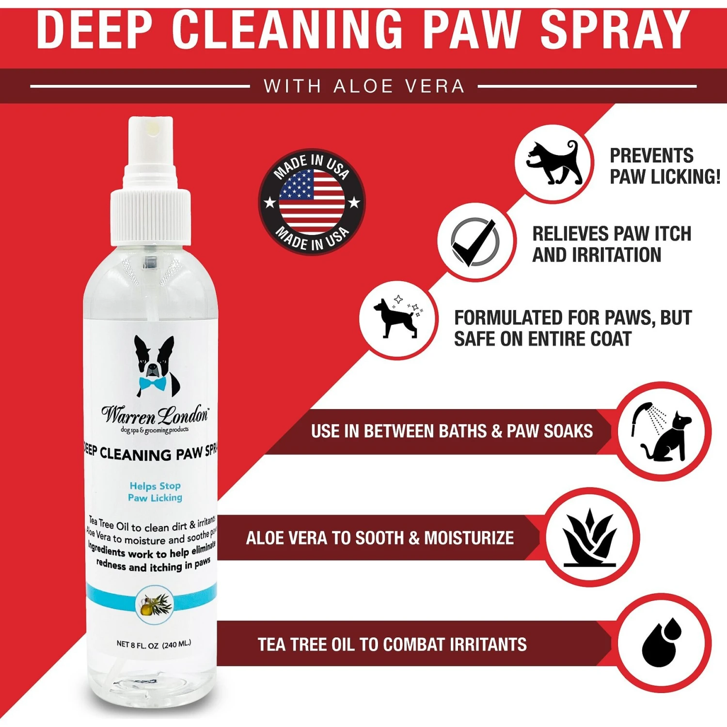 Warren London Deep Cleaning Paw Dog Spray, 8-oz Bottle 2 Warren London Deep Cleaning Paw Dog Spray, 8-oz Bottle - Image 2