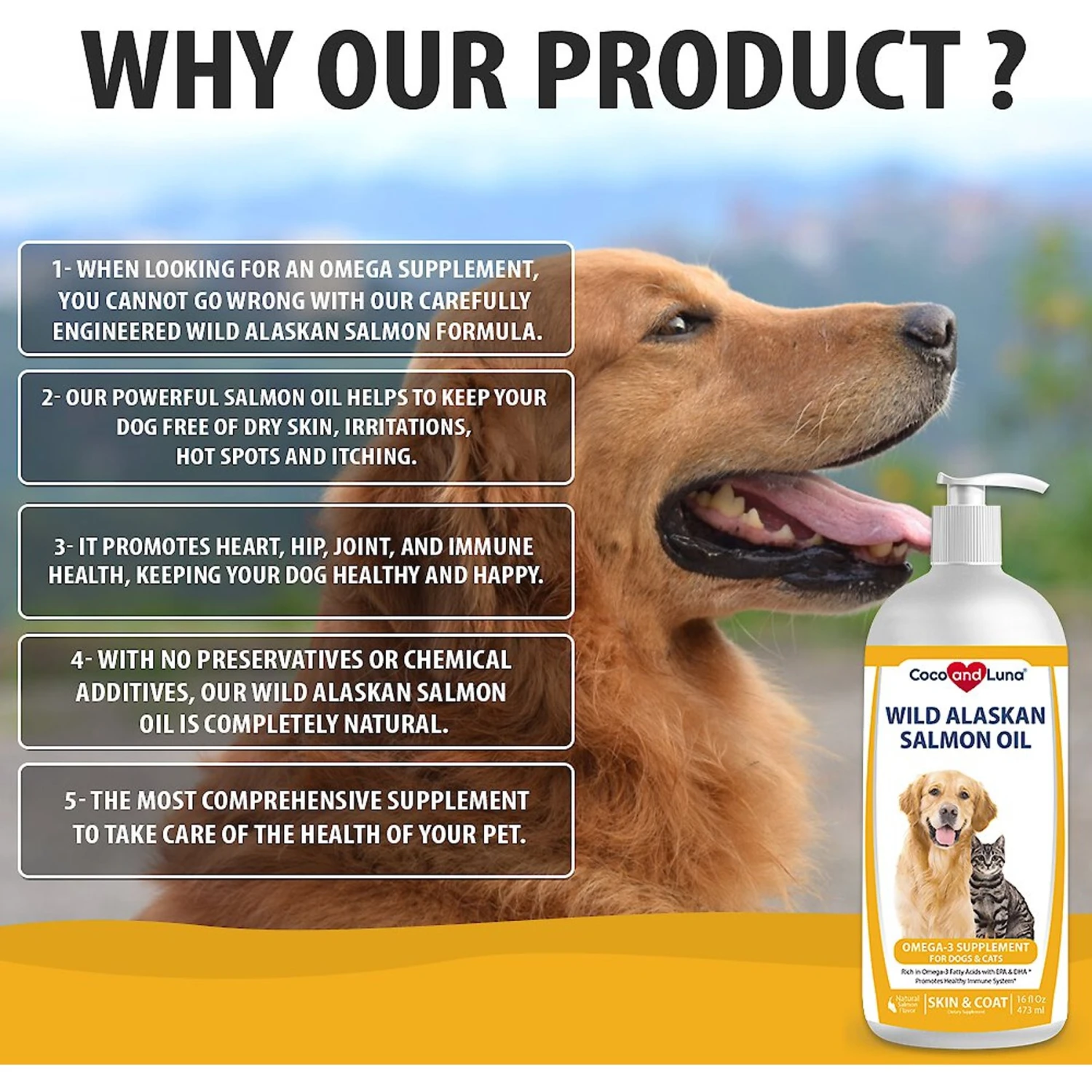 Coco And Luna Wild Alaskan Salmon Oil Omega 3 Supplement For Dog & Cat 3 Coco And Luna Wild Alaskan Salmon Oil Omega 3 Supplement For Dog & Cat - Image 3