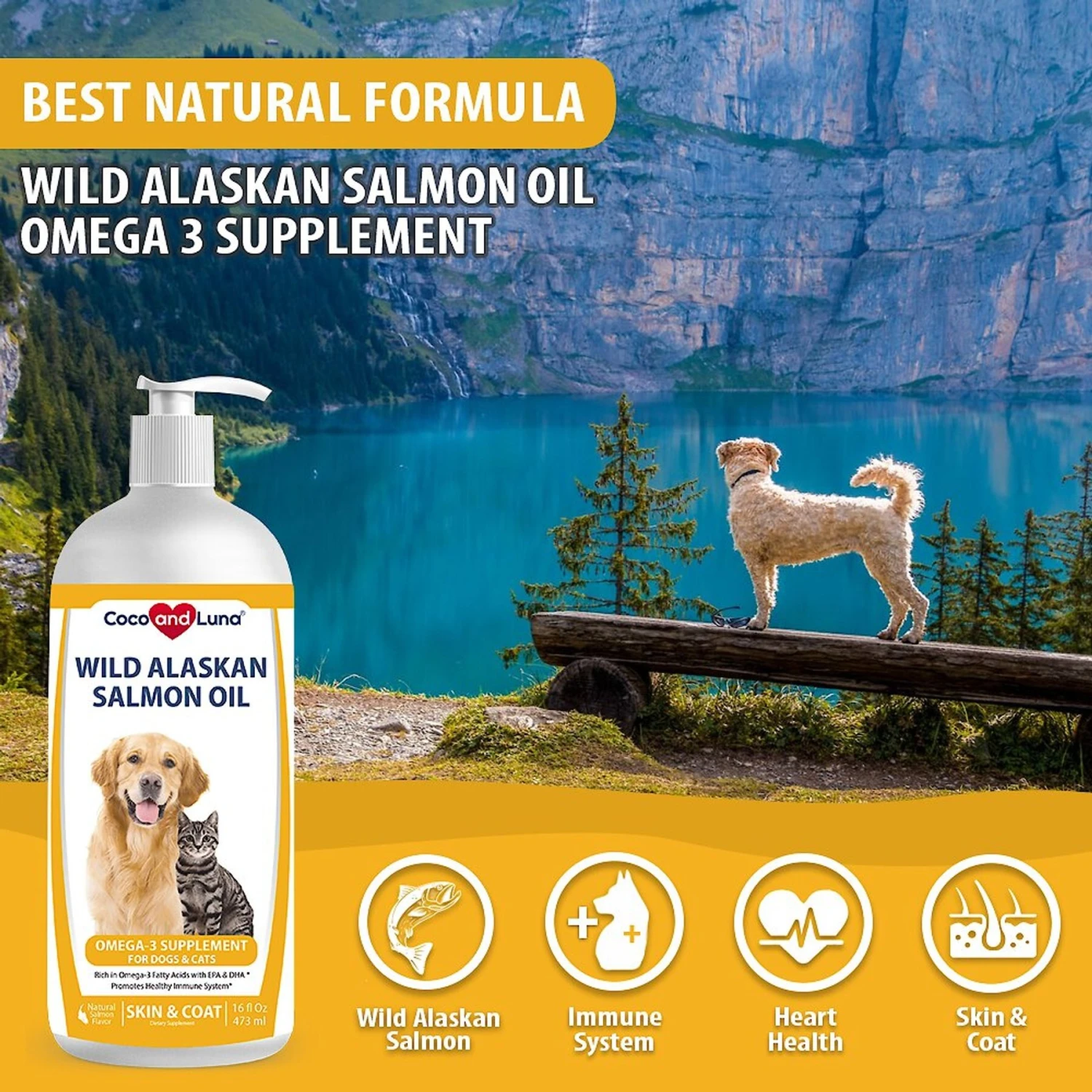 Coco And Luna Wild Alaskan Salmon Oil Omega 3 Supplement For Dog & Cat 4 Coco And Luna Wild Alaskan Salmon Oil Omega 3 Supplement For Dog & Cat - Image 4