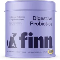 Finn Digestive Prebiotic & Probiotic Supplement For Dogs, 90 Count