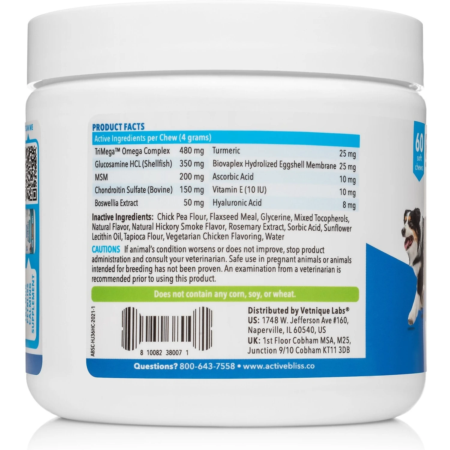 Vetnique Labs Activebliss Hip & Joint Chicken Flavored Soft Chews Joint Supplement For Dogs 2 Vetnique Labs Activebliss Hip & Joint Chicken Flavored Soft Chews Joint Supplement For Dogs - Image 2