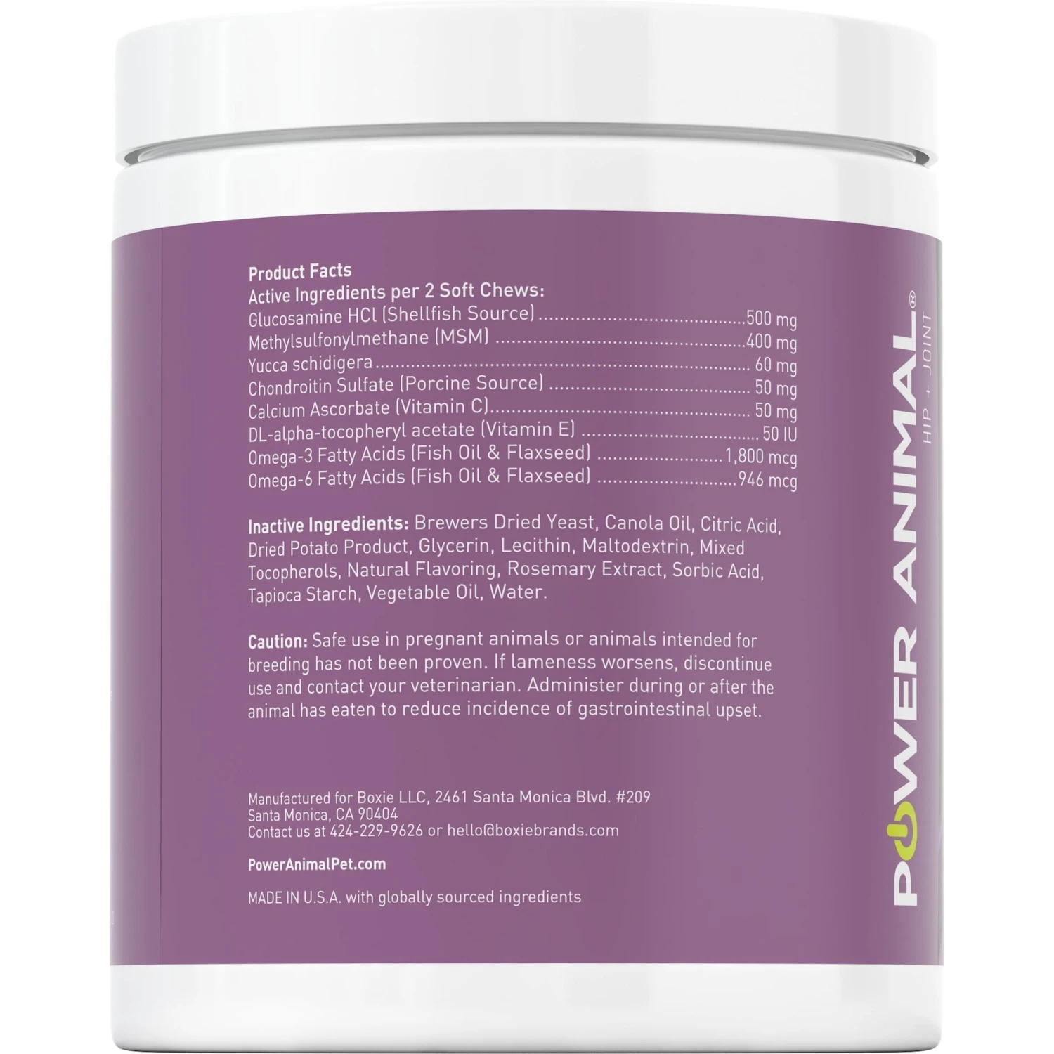 POWER Animal Agile Hip & Joint Chews Dog & Cat Supplement, 120 Count 2 POWER Animal Agile Hip & Joint Chews Dog & Cat Supplement, 120 Count - Image 2