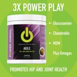 POWER Animal Agile Hip & Joint Chews Dog & Cat Supplement, 120 Count 12 POWER Animal Agile Hip & Joint Chews Dog & Cat Supplement, 120 Count -Pet Wellness 316755 PT4. AC SS1800 V1627509980