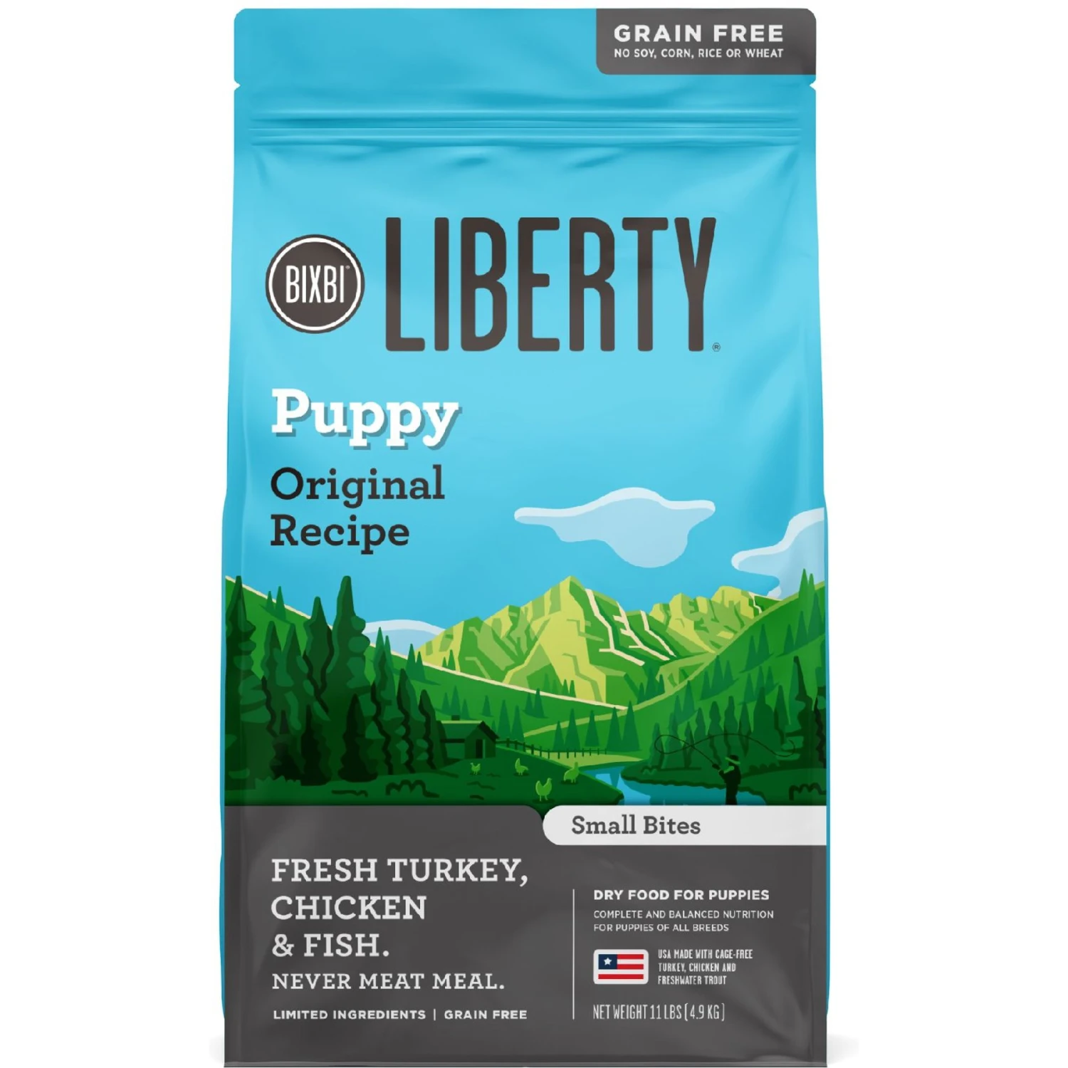 BIXBI Liberty Puppy Original Recipe Fresh Turkey, Chicken & Fish Dry Dog Food 1 BIXBI Liberty Puppy Original Recipe Fresh Turkey, Chicken & Fish Dry Dog Food