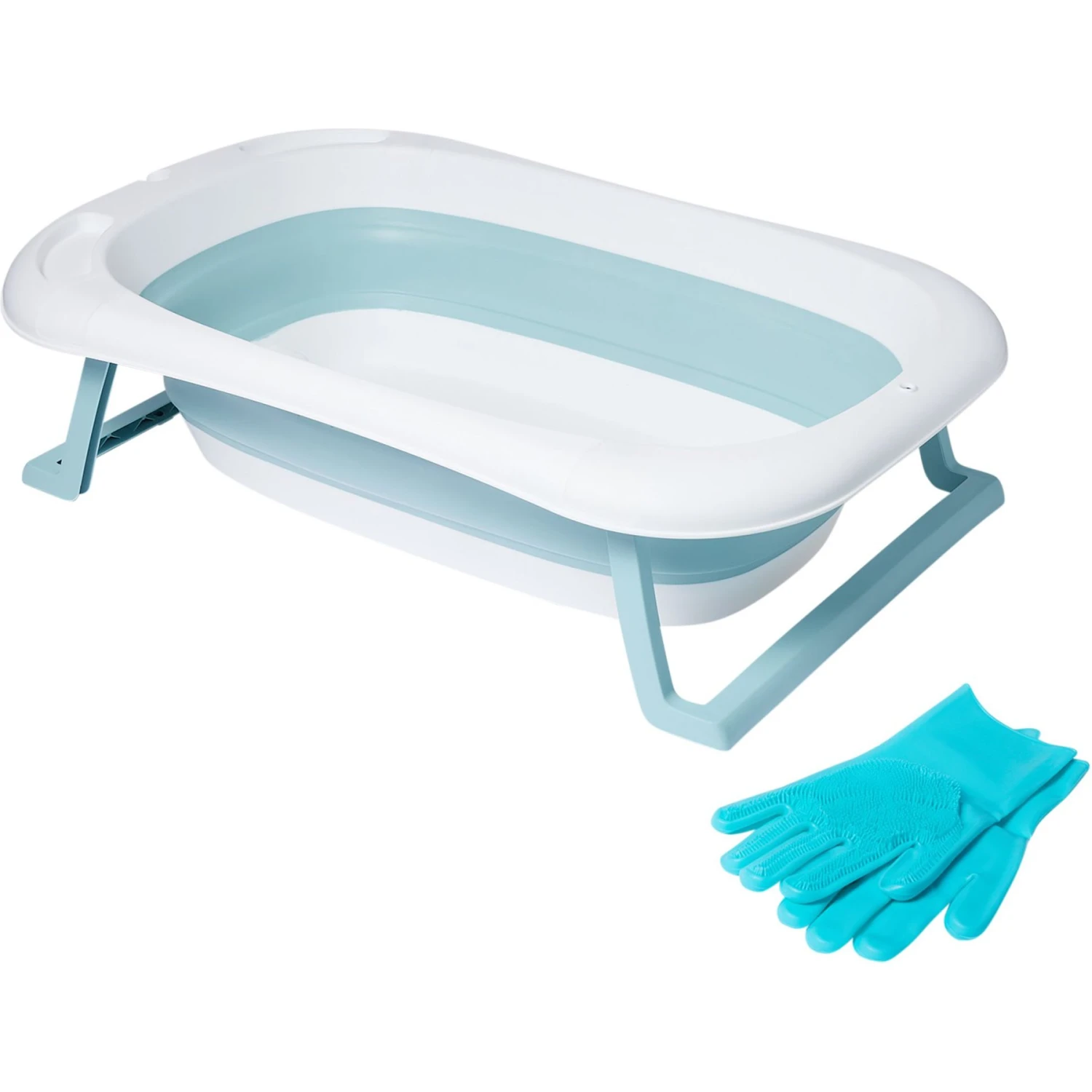 Pet Republique Elevated Foldable Pet Bathtub & Silicone Bathing Gloves For Dogs & Cats 1 Pet Republique Elevated Foldable Pet Bathtub & Silicone Bathing Gloves For Dogs & Cats