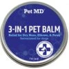 Pet MD Paw Balm 3-in-1 Nose/Snout & Elbow Moisturizer & Paw Protectors Paw Wax With Shea Butter, Coconut Oil, & Beeswax For Dogs, 2-oz Jar