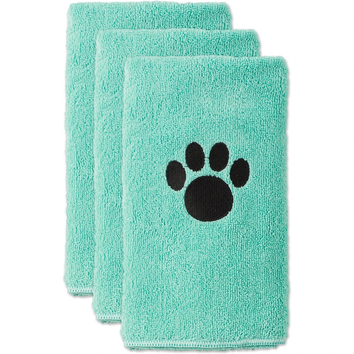 Bone Dry Small Embroidered Paw Dog & Cat Towel Set, 3 Count 1 Bone Dry Small Embroidered Paw Dog & Cat Towel Set, 3 Count