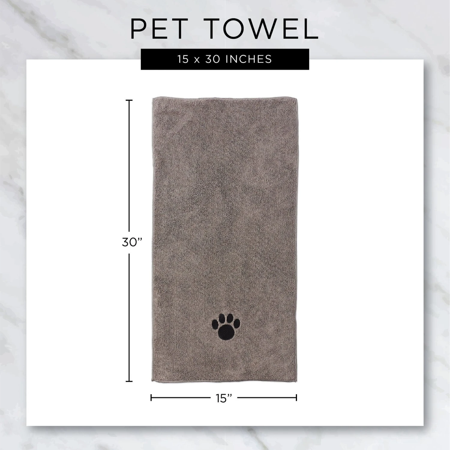 Bone Dry Small Embroidered Paw Dog & Cat Towel Set, 3 Count 2 Bone Dry Small Embroidered Paw Dog & Cat Towel Set, 3 Count - Image 2