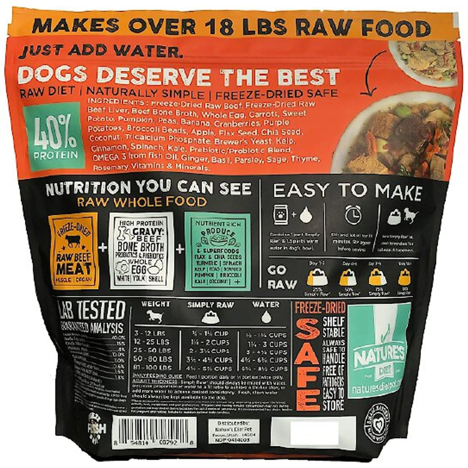 Nature's Diet Fresh Beef Simply Raw Freeze-Dried Dog Food, 3-lb Bag 2 Nature's Diet Fresh Beef Simply Raw Freeze-Dried Dog Food, 3-lb Bag - Image 2