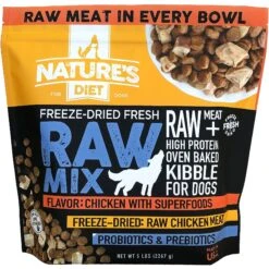 Nature's Diet Raw Mix Kibble Chicken Liver Inclusions Freeze Dried-Dog Food, 5-lb Bag