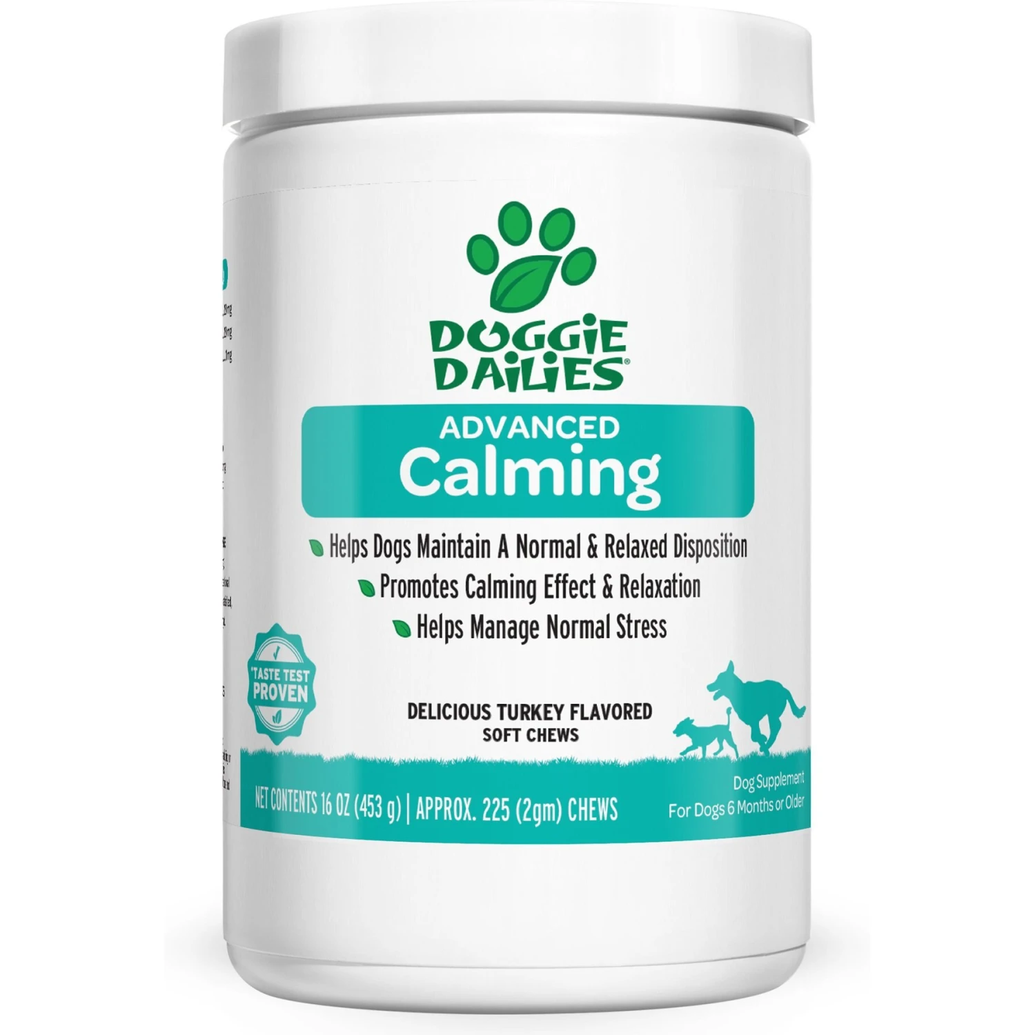 Doggie Dailies Turkey Flavored Calming Soft Chew Dog Supplement, 225 Count 1 Doggie Dailies Turkey Flavored Calming Soft Chew Dog Supplement, 225 Count