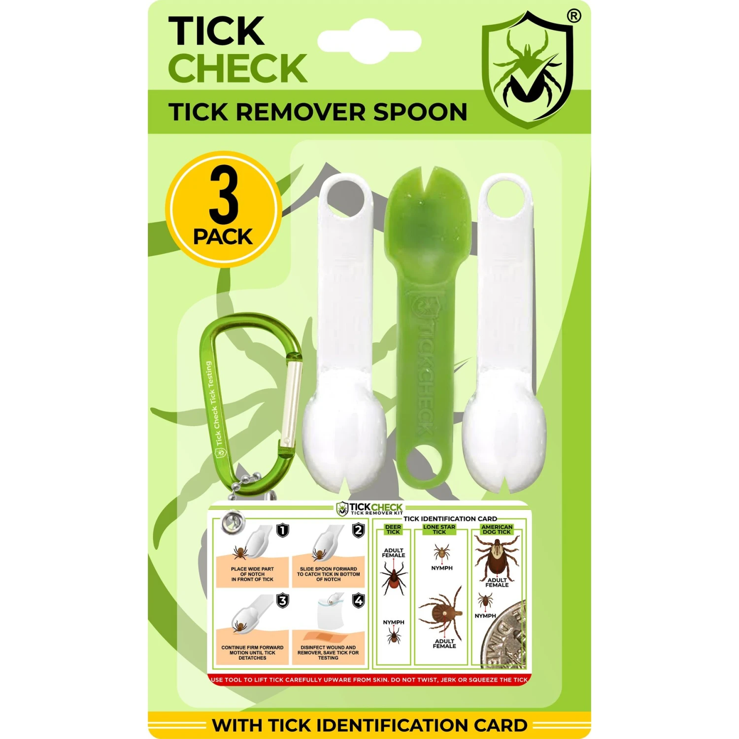TickCheck Remover Spoon With Tick ID Card, 3-pack 1 TickCheck Remover Spoon With Tick ID Card, 3-pack