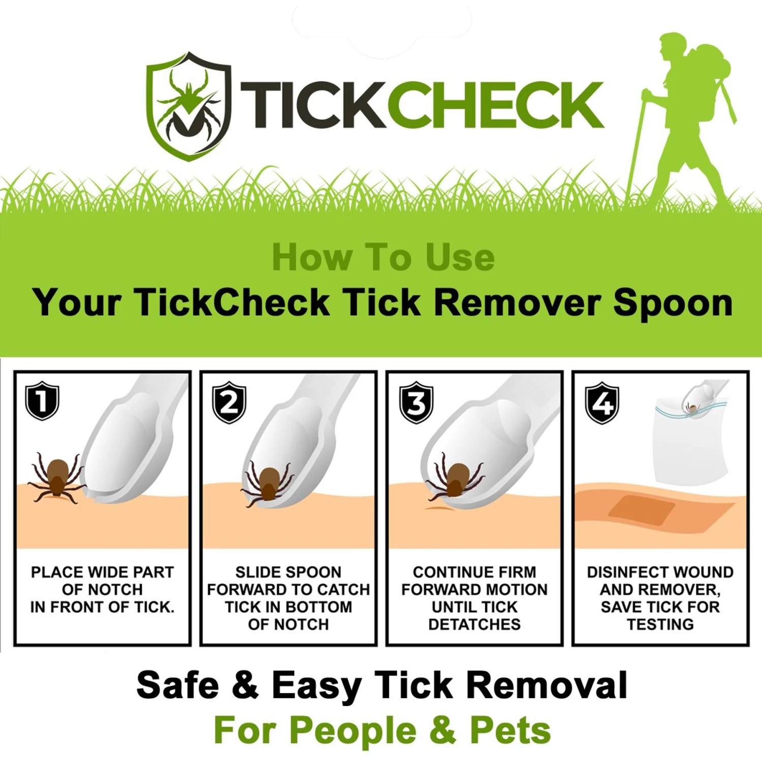 TickCheck Remover Spoon With Tick ID Card, 3-pack 3 TickCheck Remover Spoon With Tick ID Card, 3-pack - Image 3