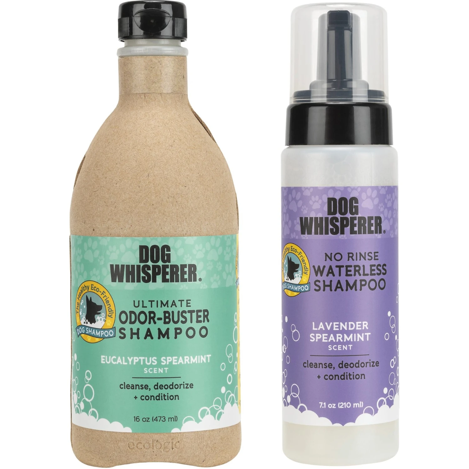 Dog Whisperer Ultimate Odor-Buster Shampoo + No Rinse Waterless Dog Shampoo, 16-oz Bottle & 7.1-oz Bottle 1 Dog Whisperer Ultimate Odor-Buster Shampoo + No Rinse Waterless Dog Shampoo, 16-oz Bottle & 7.1-oz Bottle