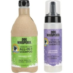 Dog Whisperer Sparkling Clean All- In-1 Shampoo + No Rinse Waterless Dog Shampoo, 16-oz Bottle & 7.1-oz Bottle