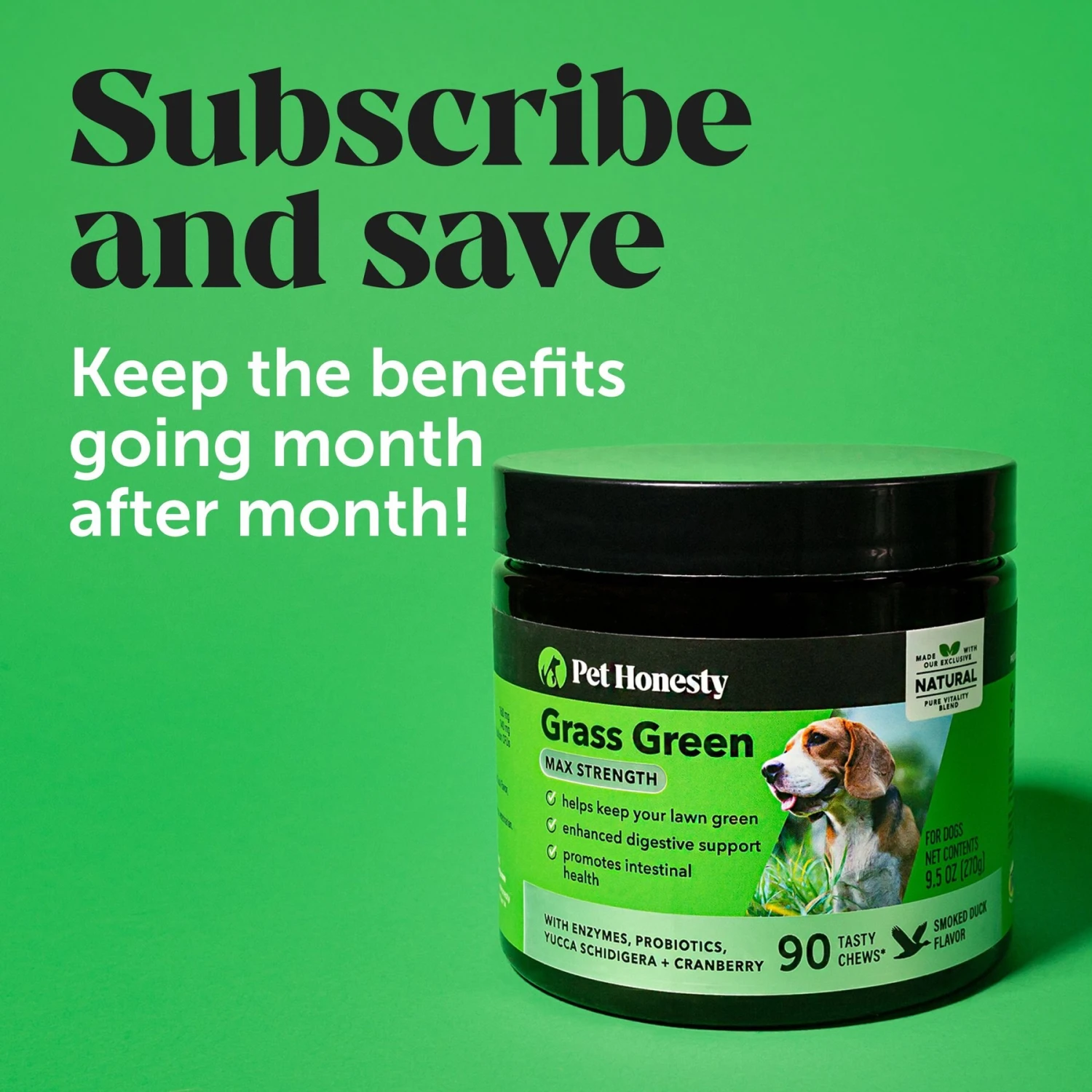 PetHonesty Grass Green Max-Strength Duck Flavored Soft Chews Urinary & Lawn Protection Dog Supplement, 90 Count 7 PetHonesty Grass Green Max-Strength Duck Flavored Soft Chews Urinary & Lawn Protection Dog Supplement, 90 Count - Image 7