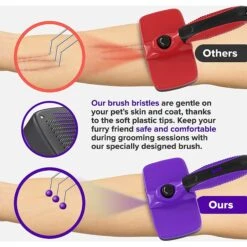 Ruff 'N Ruffus Upgraded Self-Cleaning Pet Slicker Brush & Nail Clippers, Purple -Pet Wellness 328855 PT5. AC SS1800 V1679000027