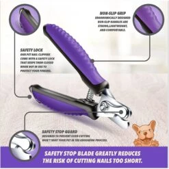 Ruff 'N Ruffus Upgraded Self-Cleaning Pet Slicker Brush & Nail Clippers, Purple -Pet Wellness 328855 PT7. AC SS1800 V1679071281