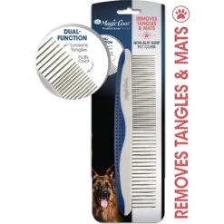 Four Paws Magic Coat Professional Series Non-Slip Grip Dog Comb, Blue