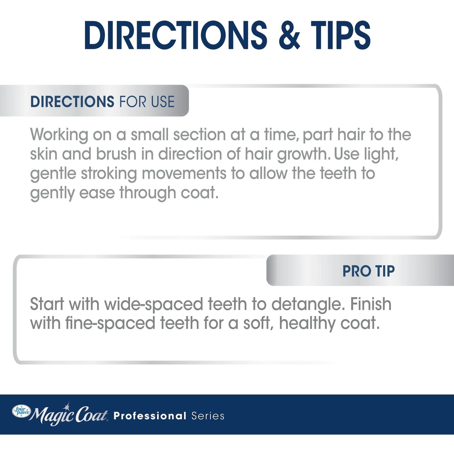 Four Paws Magic Coat Professional Series Non-Slip Grip Dog Comb, Blue 4 Four Paws Magic Coat Professional Series Non-Slip Grip Dog Comb, Blue - Image 4