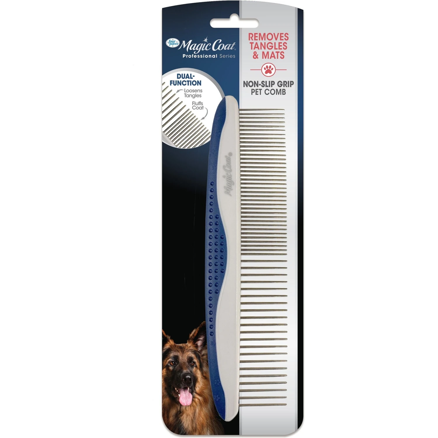 Four Paws Magic Coat Professional Series Non-Slip Grip Dog Comb, Blue 9 Four Paws Magic Coat Professional Series Non-Slip Grip Dog Comb, Blue - Image 9