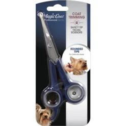 Four Paws Magic Coal Professional Series Safety Tip Facial Dog Scissors, Blue
