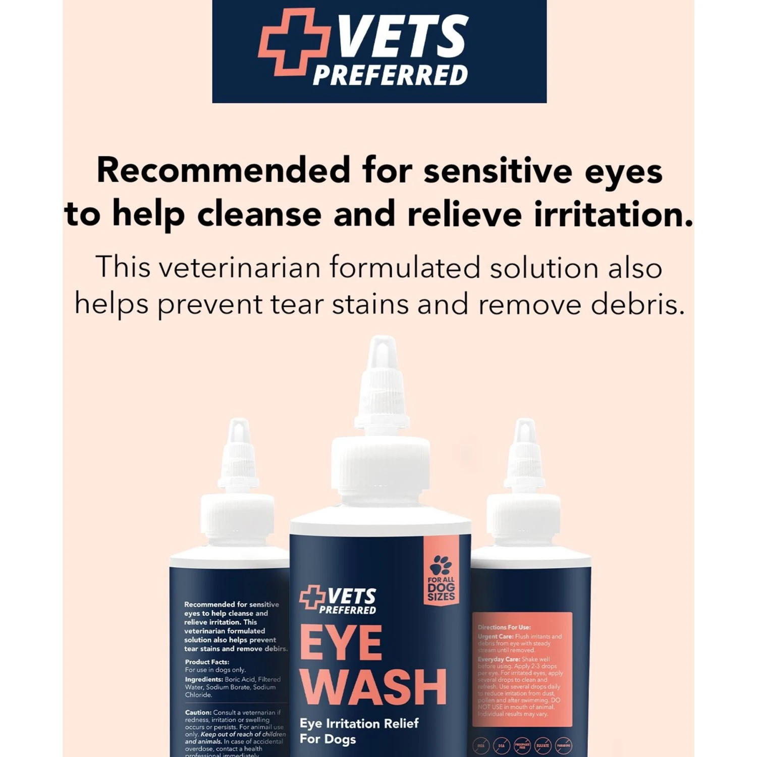 Vets Preferred Advanced Eye Wash For Dogs, 4-oz Bottle 2 Vets Preferred Advanced Eye Wash For Dogs, 4-oz Bottle - Image 2