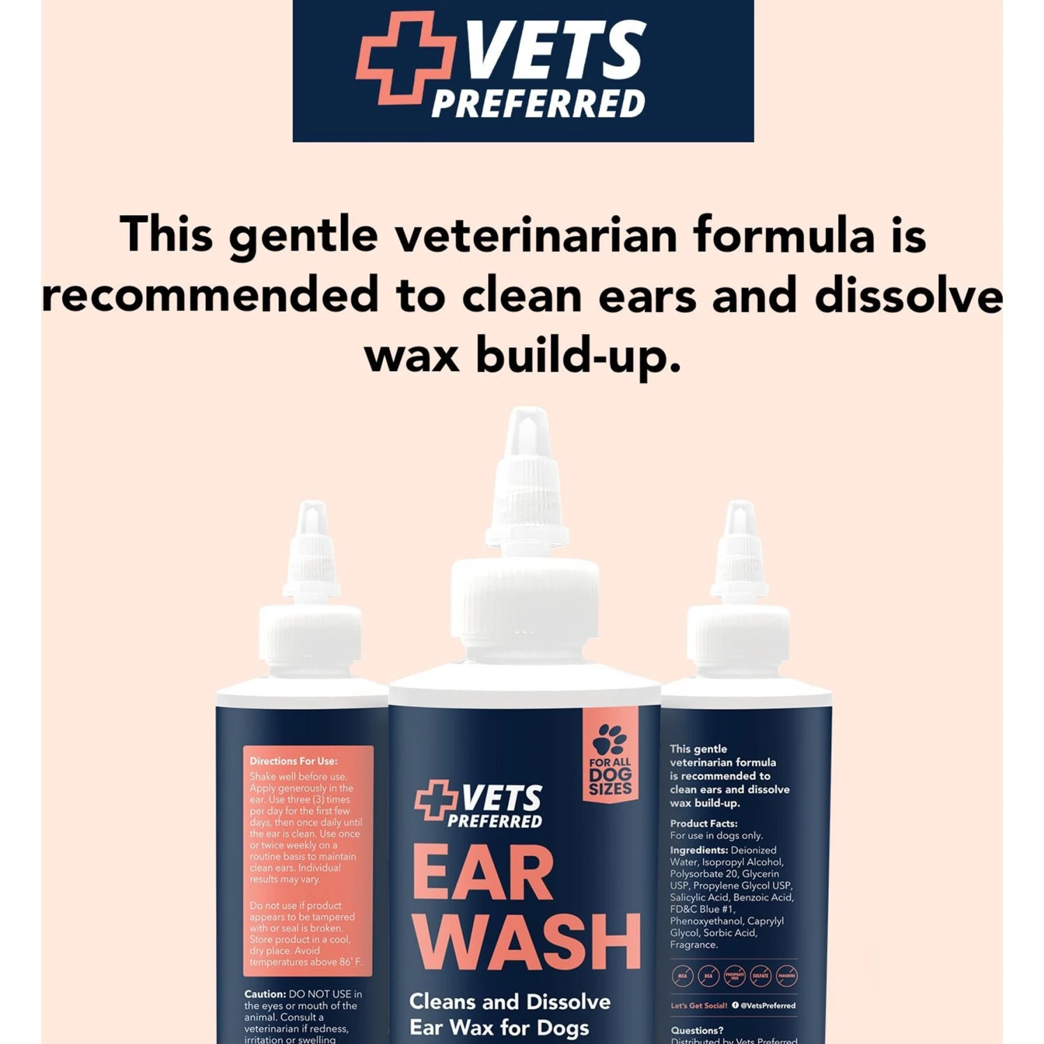 Vets Preferred Advanced Ear Wash For Dogs, 8-oz Bottle 2 Vets Preferred Advanced Ear Wash For Dogs, 8-oz Bottle - Image 2