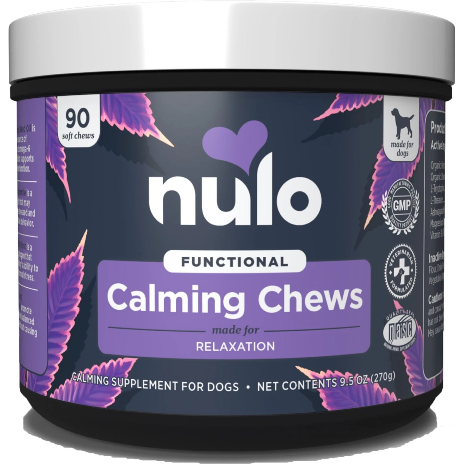Nulo Calming Soft Chew Dog Supplement, 90 Count 1 Nulo Calming Soft Chew Dog Supplement, 90 Count