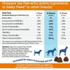 Zesty Paws Advanced Omega Bites Chicken Flavor Soft Chews Skin & Coat Supplement For Senior Dogs 13 Zesty Paws Advanced Omega Bites Chicken Flavor Soft Chews Skin & Coat Supplement For Senior Dogs -Pet Wellness 332501 PT4. AC SS1800 V1698787419