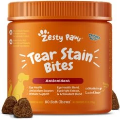 Zesty Paws Tear Stain Bites Chicken Flavored Soft Chews Supplement For Dogs
