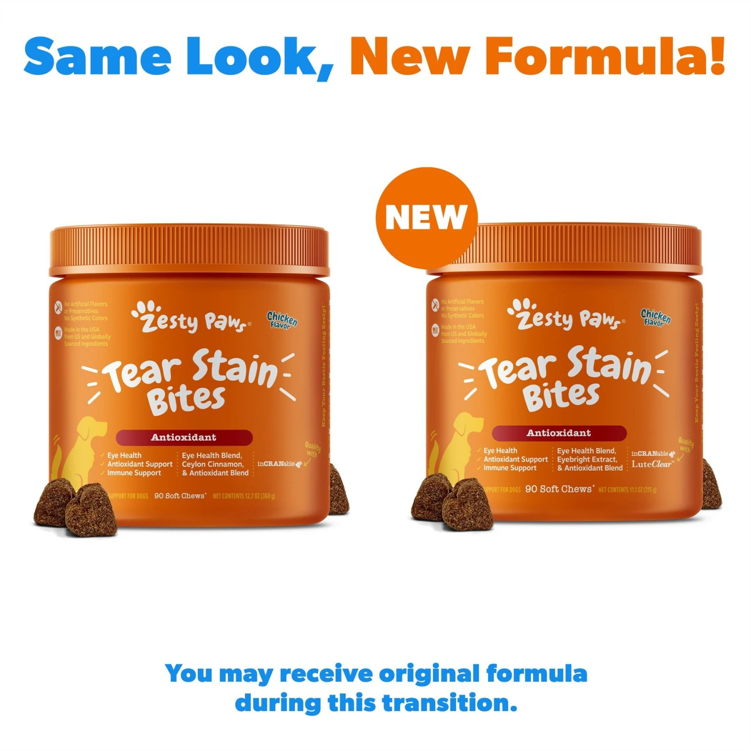 Zesty Paws Tear Stain Bites Chicken Flavored Soft Chews Supplement For Dogs 2 Zesty Paws Tear Stain Bites Chicken Flavored Soft Chews Supplement For Dogs - Image 2