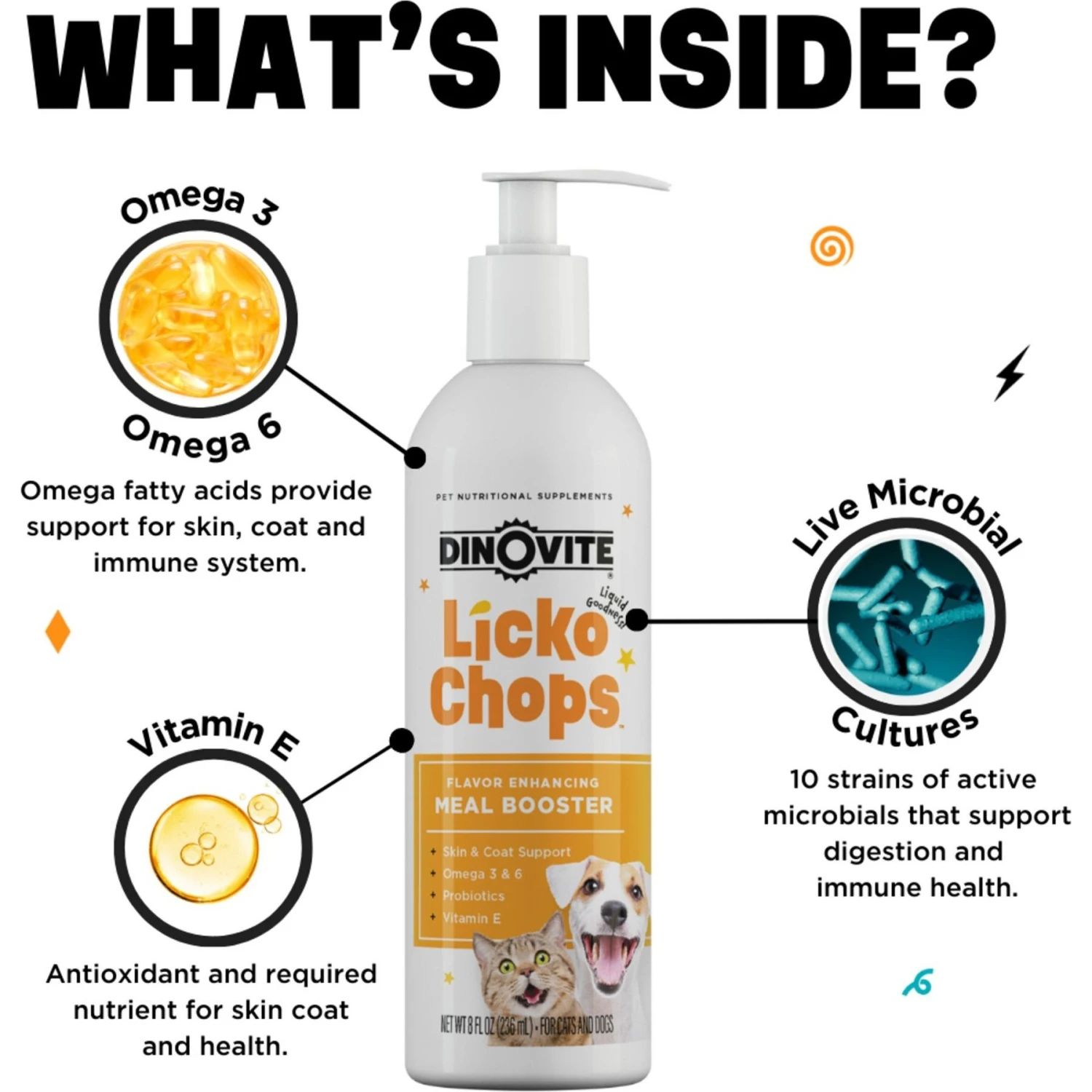 Lickochops Fatty Acid Liquid Supplement For Dogs & Cats, 8-oz Bottle, 2 Count 3 Lickochops Fatty Acid Liquid Supplement For Dogs & Cats, 8-oz Bottle, 2 Count - Image 3