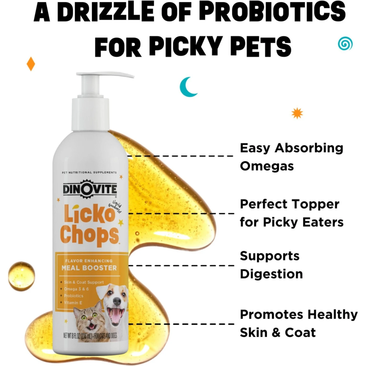 Lickochops Fatty Acid Liquid Supplement For Dogs & Cats, 8-oz Bottle, 2 Count 5 Lickochops Fatty Acid Liquid Supplement For Dogs & Cats, 8-oz Bottle, 2 Count - Image 5