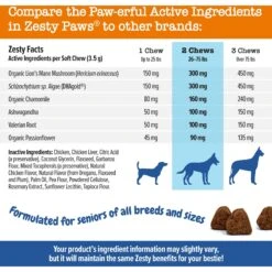 Zesty Paws Senior Advanced Calming + Cognition Bites Chicken Flavor Soft Chews Composure Supplement For Dogs -Pet Wellness 333707 PT4. AC SS1800 V1696961562