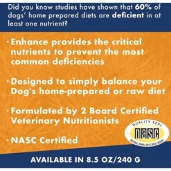 Annamaet Enhance Raw & Home Cook Meal Dog Vitamin & Mineral Supplement, 8.5-oz 8 Annamaet Enhance Raw & Home Cook Meal Dog Vitamin & Mineral Supplement, 8.5-oz -Pet Wellness 333843 PT3. AC SS1800 V1634326001