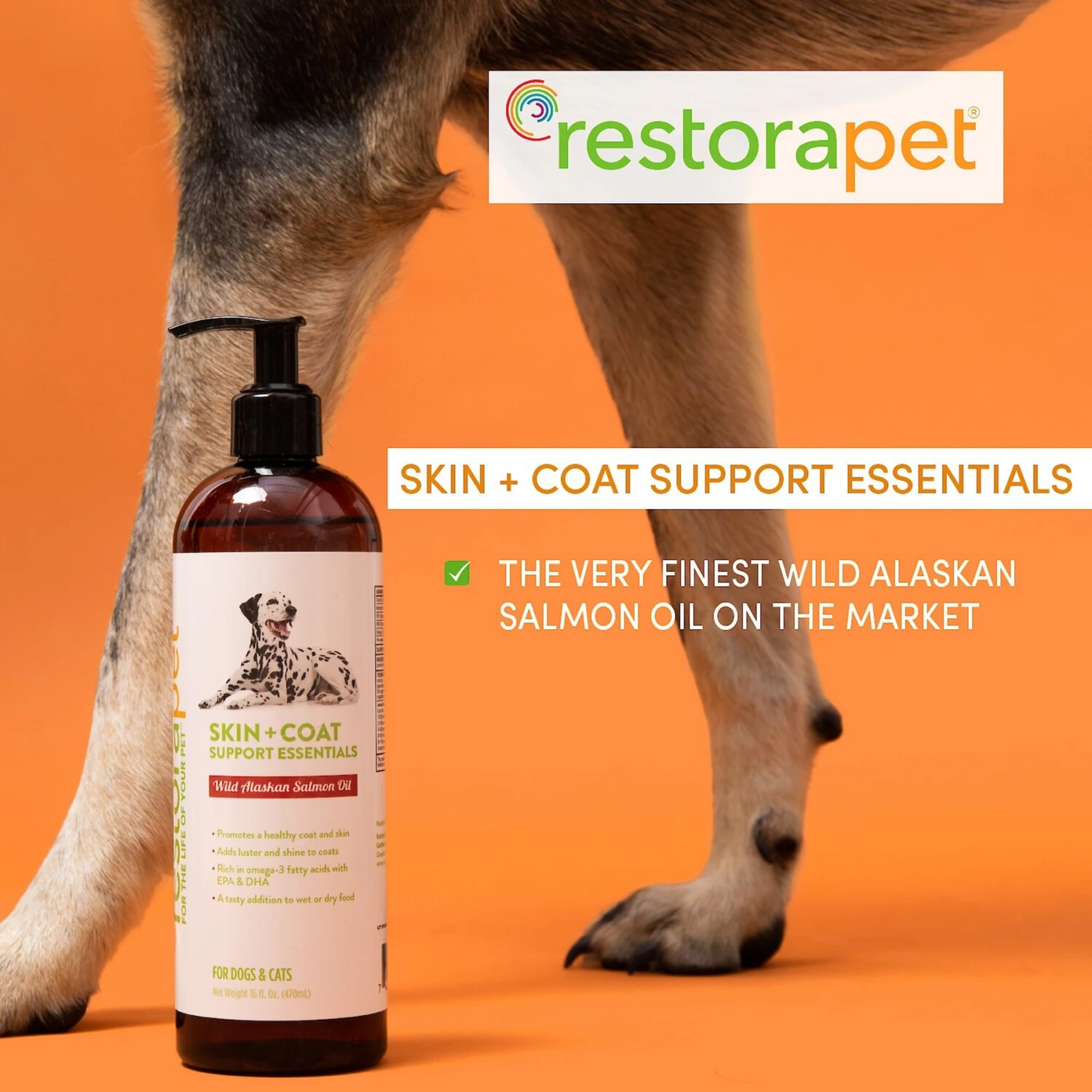 RestoraPet Skin + Coat Support Essentials Wild Alaskan Salon Oil Supplement For Dogs 2 RestoraPet Skin + Coat Support Essentials Wild Alaskan Salon Oil Supplement For Dogs - Image 2