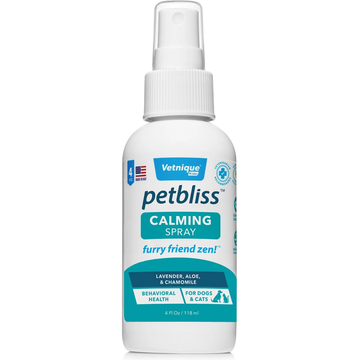 Vetnique Labs Petbliss Dog & Cat Calming Spray, 4-oz Bottle 1 Vetnique Labs Petbliss Dog & Cat Calming Spray, 4-oz Bottle