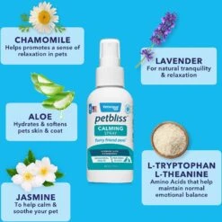 Vetnique Labs Petbliss Dog & Cat Calming Spray, 4-oz Bottle 11 Vetnique Labs Petbliss Dog & Cat Calming Spray, 4-oz Bottle -Pet Wellness 338588 PT4. AC SS1800 V1638978728
