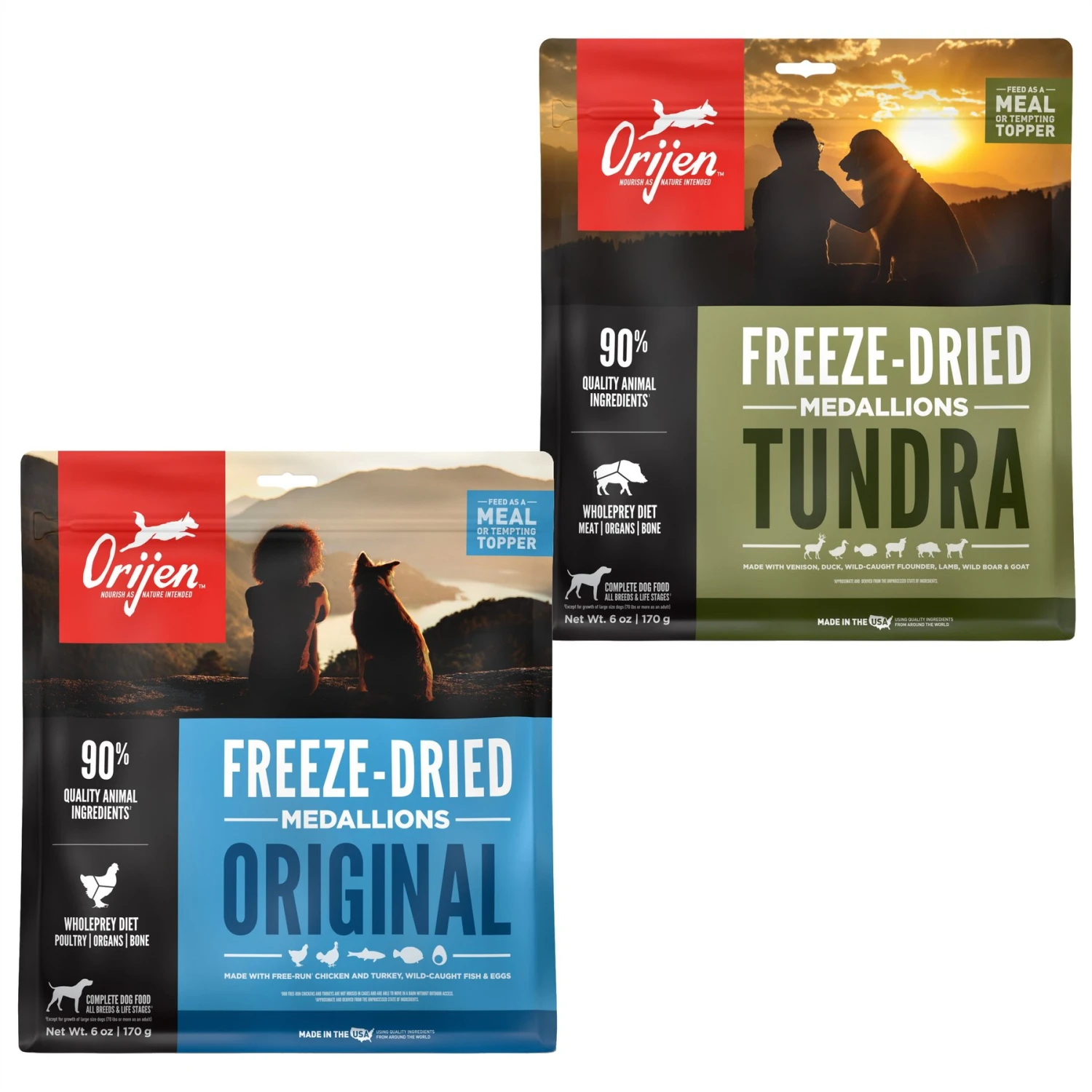 ORIJEN Original Grain-Free Freeze-Dried Dog Food & Topper & ORIJEN Tundra Grain-Free Freeze-Dried Dog Food & Topper 1 ORIJEN Original Grain-Free Freeze-Dried Dog Food & Topper & ORIJEN Tundra Grain-Free Freeze-Dried Dog Food & Topper