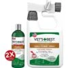 Vet's Best Advanced Strength Flea & Tick Dog Shampoo & Vet's Best Flea + Tick Yard & Kennel Spray For Dogs