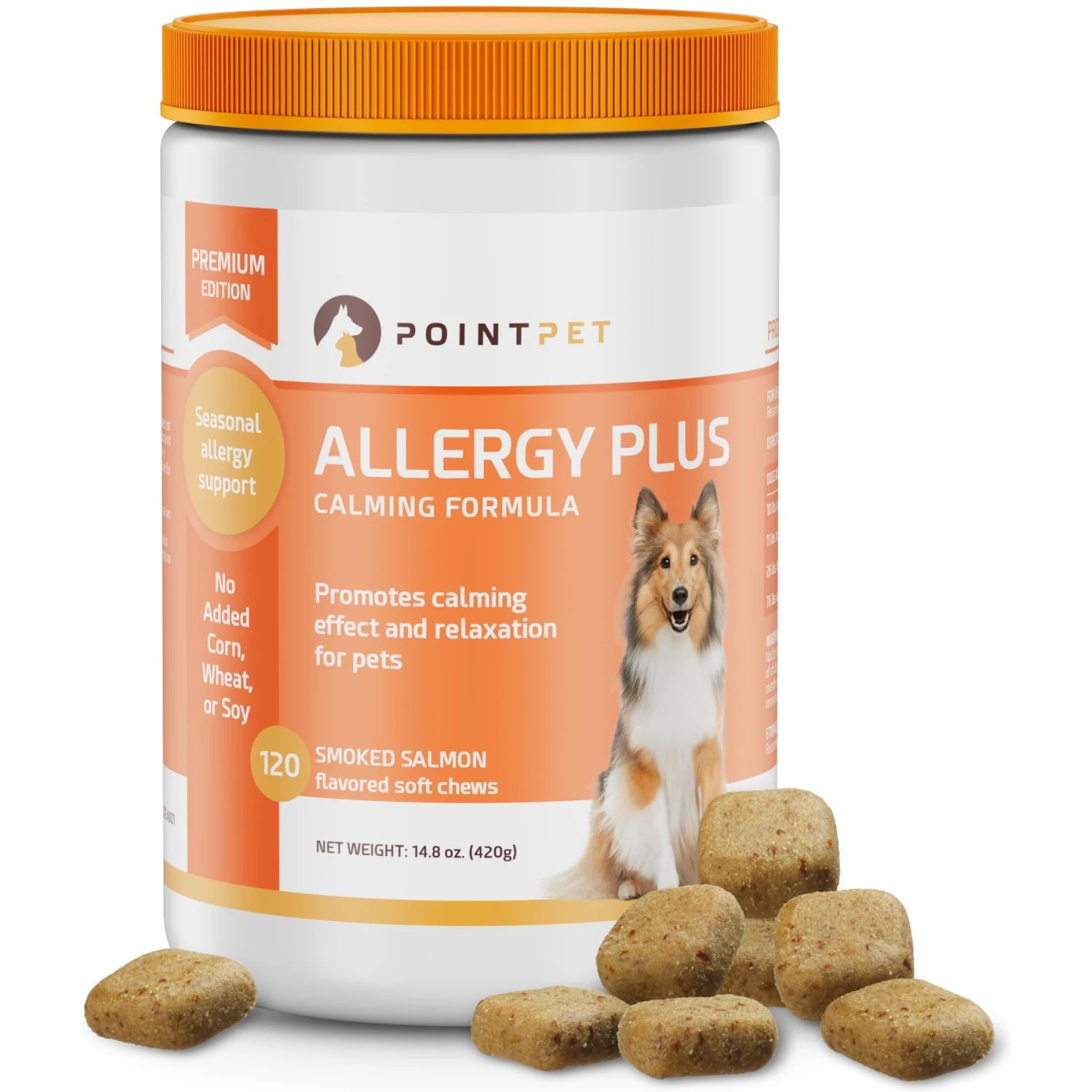 PointPet Allergy Plus Calming Smoked Salmon Flavored Seasonal Allergy Support Soft Chew Dog Supplement, 120 Count 8 PointPet Allergy Plus Calming Smoked Salmon Flavored Seasonal Allergy Support Soft Chew Dog Supplement, 120 Count - Image 8